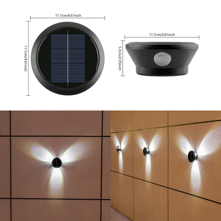 Utendørs solvegglys multi-stråle LED dekorativt aksent Skanto