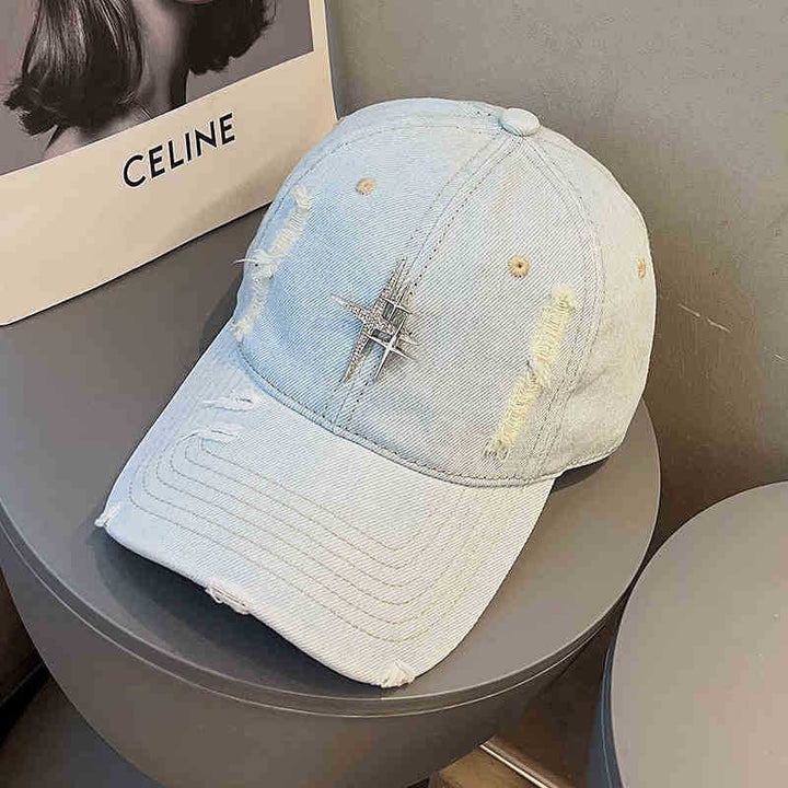 Unisex Distressed Denim Baseball Cap Skanto 1784188338