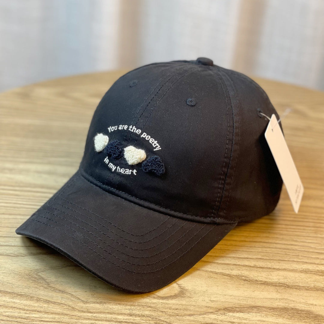 Kvinners Brodert Hjerte Motiv Baseballcap Skanto
