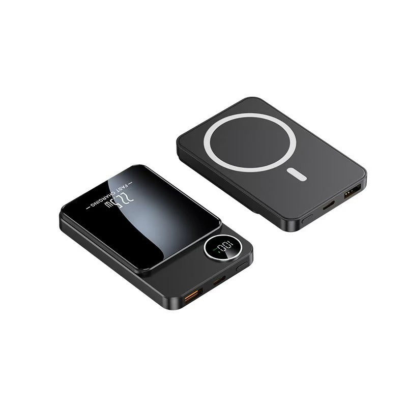 Powerbank med Hurtig Trådløs Lader og LCD-Skjerm Skanto