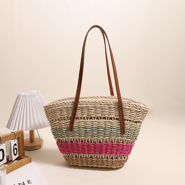 Stylish basket bag with strong leather handles Skanto