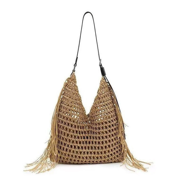 Makramee Hobo-veske med fransene og robust design Skanto