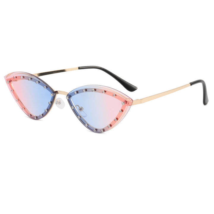 Dame Cat-Eye solbriller med glitter-detaljer Skanto