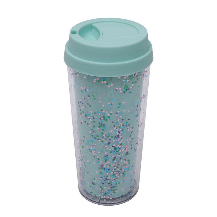Dame Glitter Drikkekopp med Lekkasjefri Lokk og Ergonomisk Håndtak Skanto