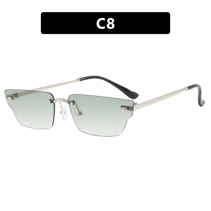 Women's geometric sunglasses with filigree frame and transparent lenses Skanto