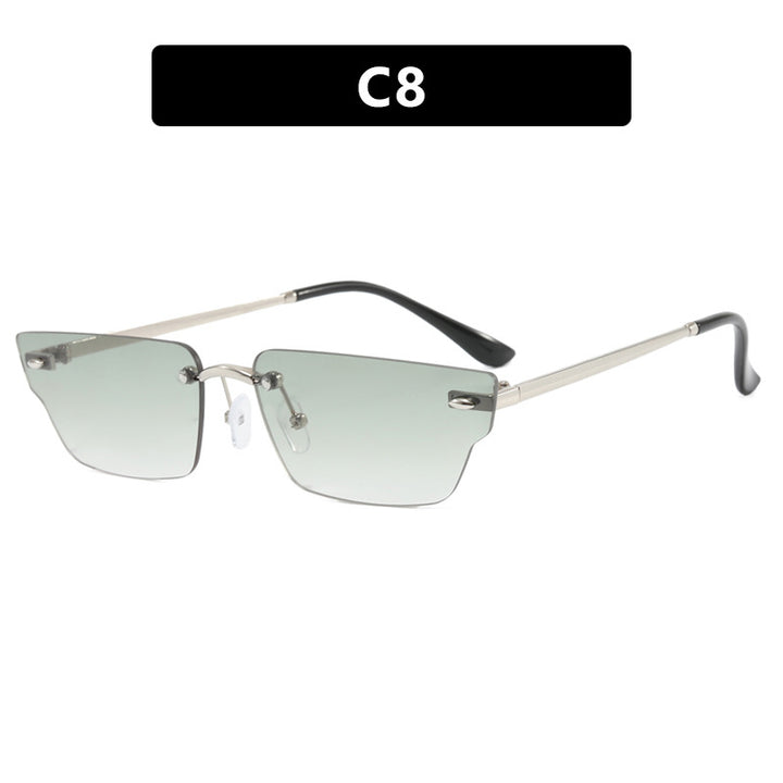 Women's geometric sunglasses with filigree frame and transparent lenses Skanto