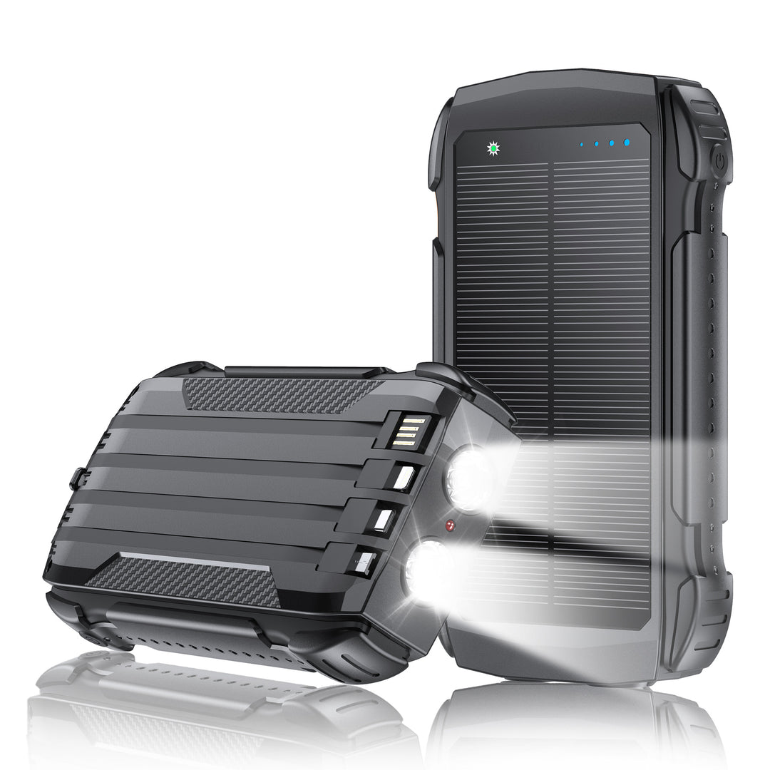 Robust solar powerbank med integrert LED-belysning Skanto