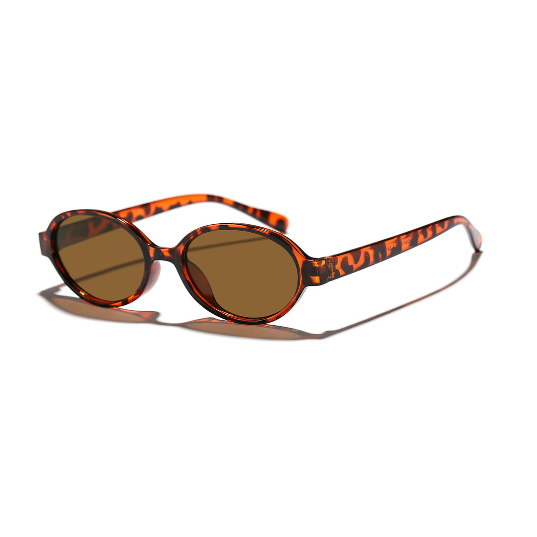 Dame moterik oval solbrille med dyremønster Skanto