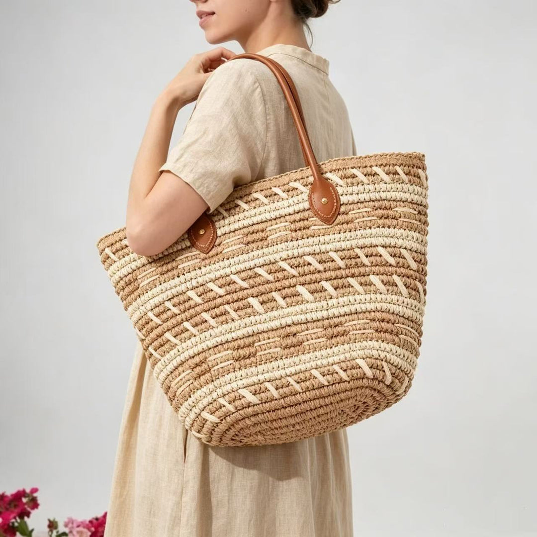 Bast-Strandbag med Elegant Strukturdesign Skanto