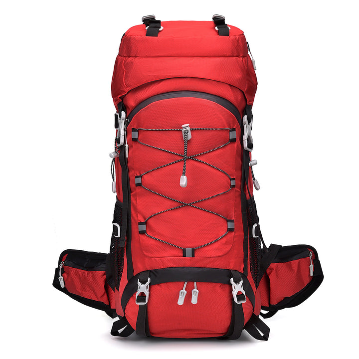 Unisex nan robuster utendørs trekkingsekk med høydejusterbart lokk, ergonomisk hoftebelte og frontbungee Skanto