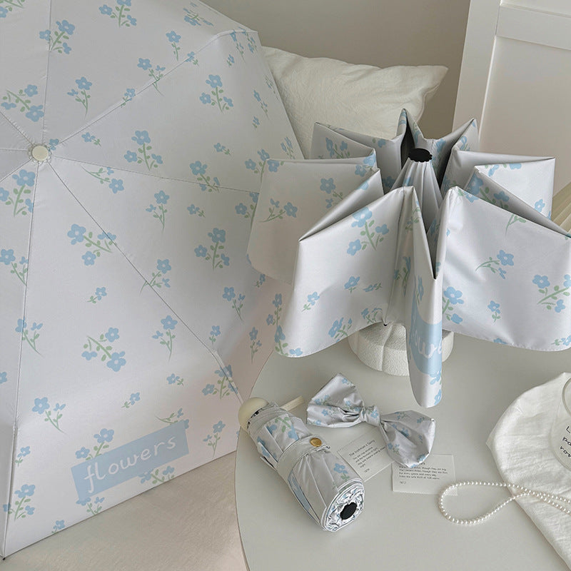 Damer Faltende Paraply med stilfullt blomsterdesign Skanto