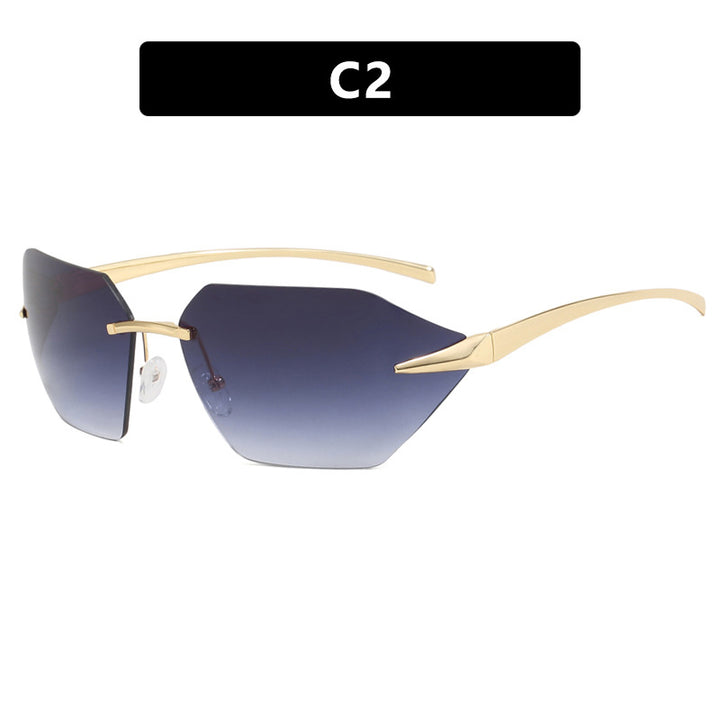 Damer geometrisk solbrille med elegant metallramme og polarisert glass Skanto