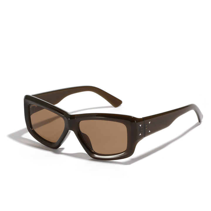 Damer oversized geometrisk solbrille med moderne ramme Skanto