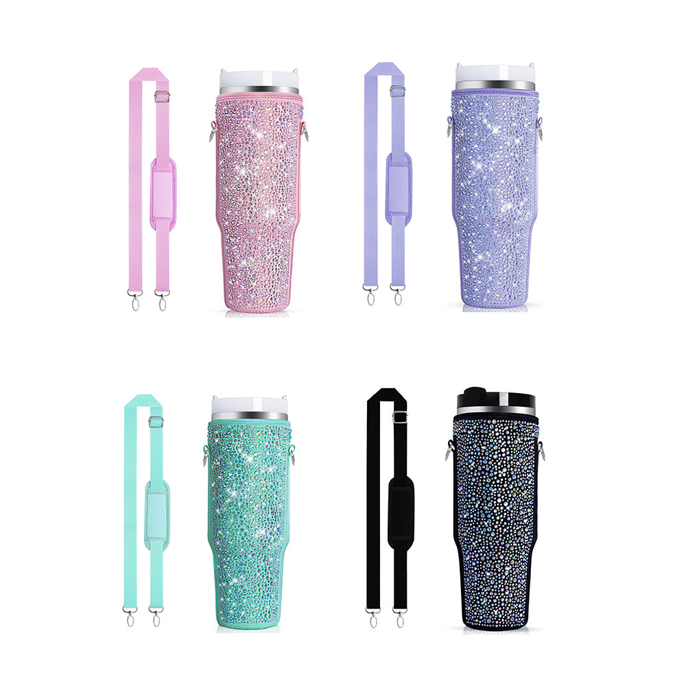 Dame Drikkeflaske Cover med glitrende Rhinestones Skanto