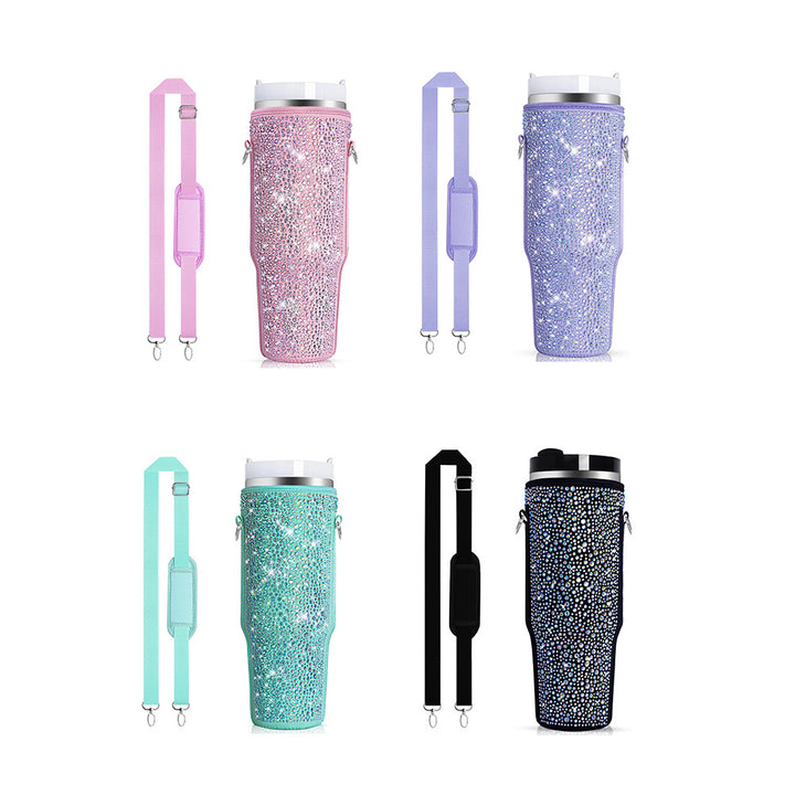 Dame Drikkeflaske Cover med glitrende Rhinestones Skanto
