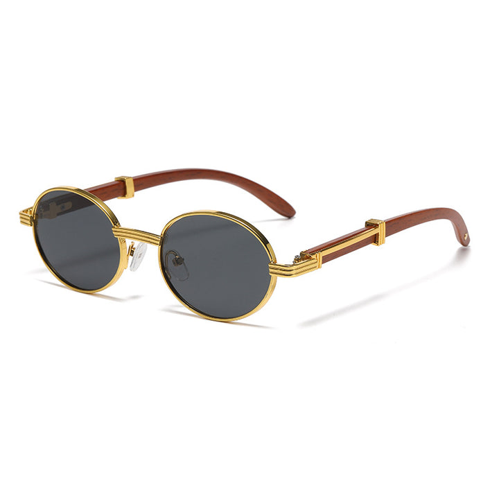 Women's vintage-style sunglasses with wood inner frame Skanto