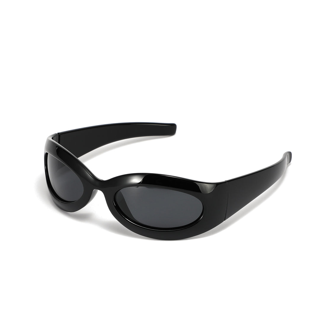 Dame modische retro solbrille i trendy oval design Skanto
