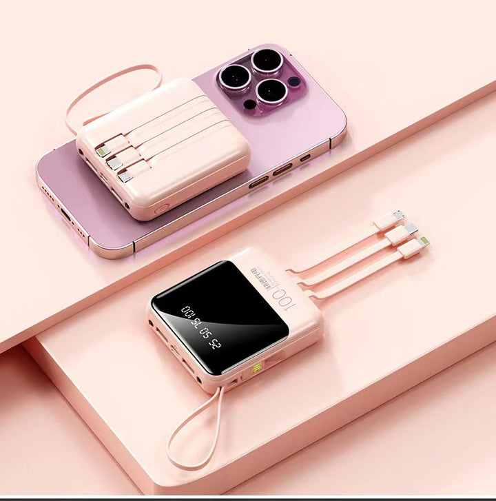 Powerbank med multifunksjonell ladekabel Skanto