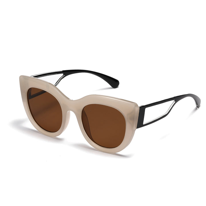 Dame trendy Cat-Eye solbriller med brede UV-beskyttende glas Skanto