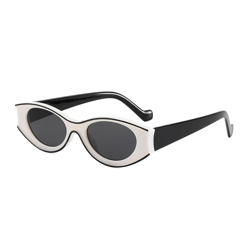 Damer Cat-Eye solbriller med kontrasterende rammedesign Skanto
