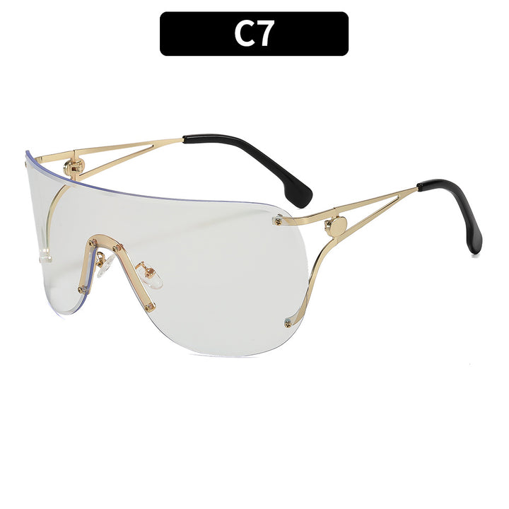 Dame visir-lignende solbrille med elegant metallramme Skanto