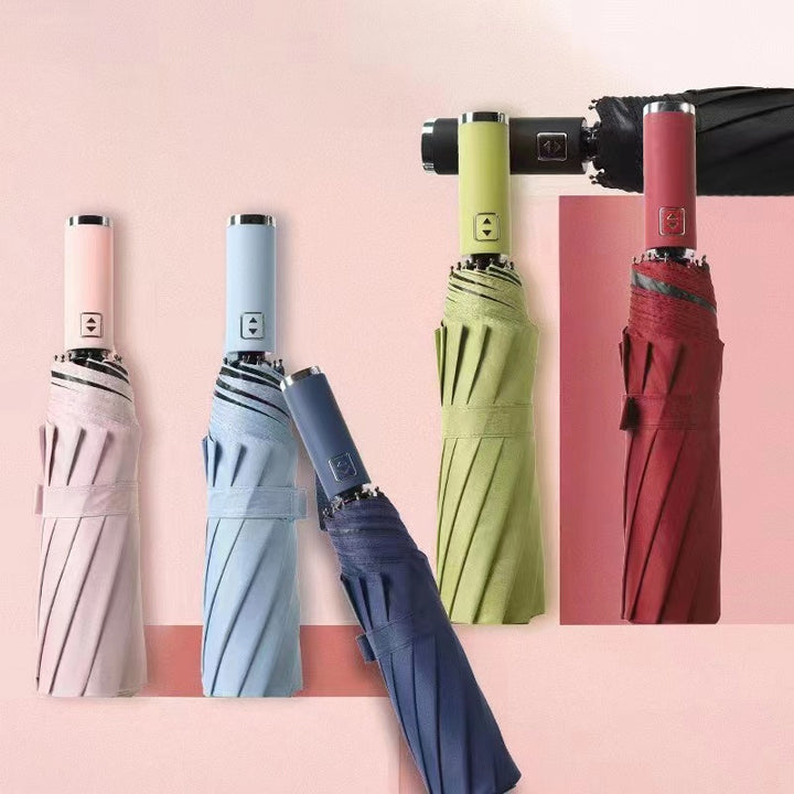 Kvinnenes sammenleggbare paraply med innovativ vindbeskyttelsessystem Skanto