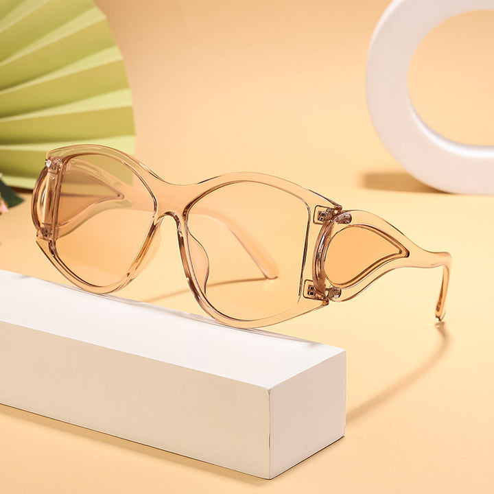 Dame moderne Cat-Eye solbriller med unikt ramme og UV-beskyttelse Skanto