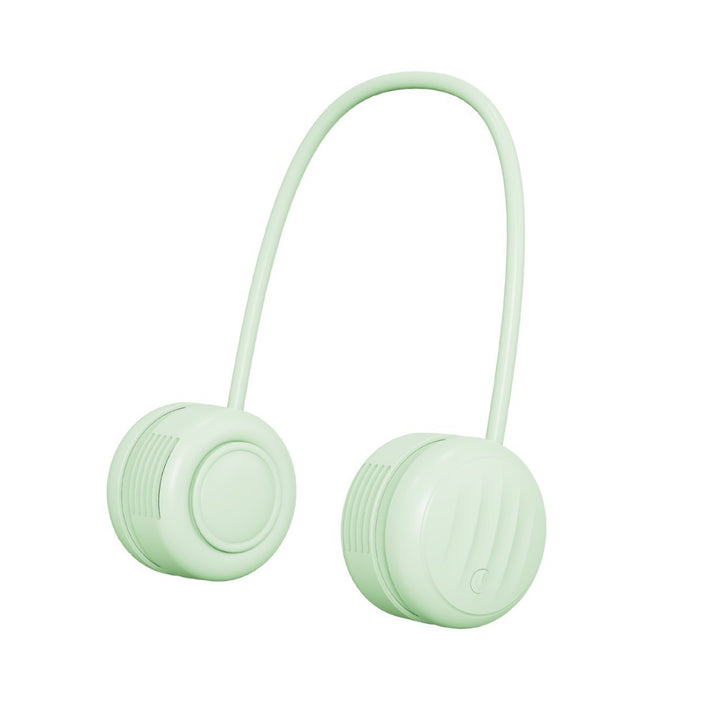 Kjølende handsfree dual-hodet bærbar nakkevifte med fleksibel gåsehals og USB-C opplading Skanto
