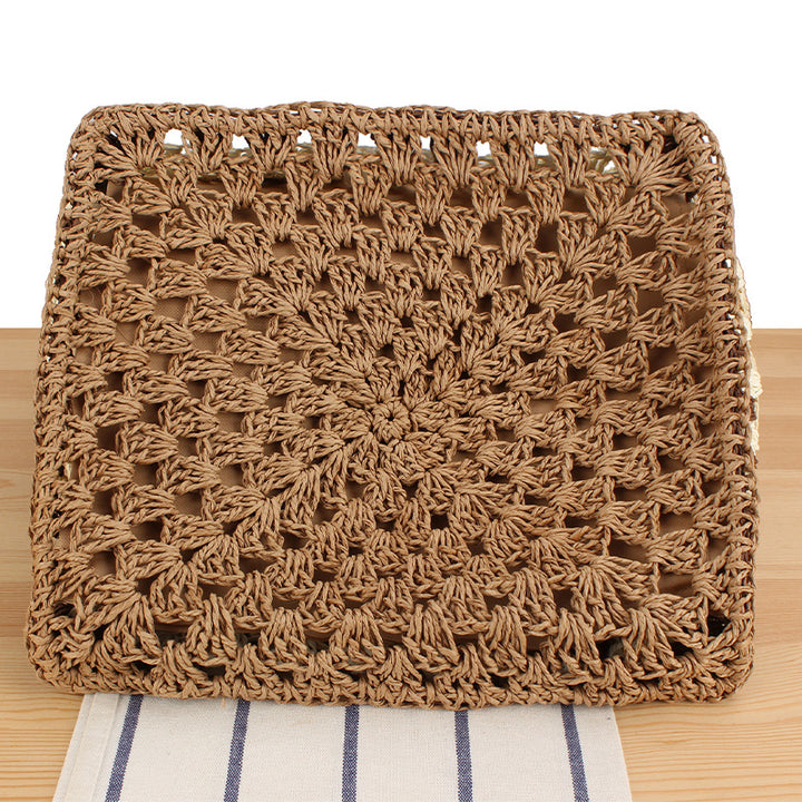 Macrame Tote Bag with Geometric Pattern Skanto