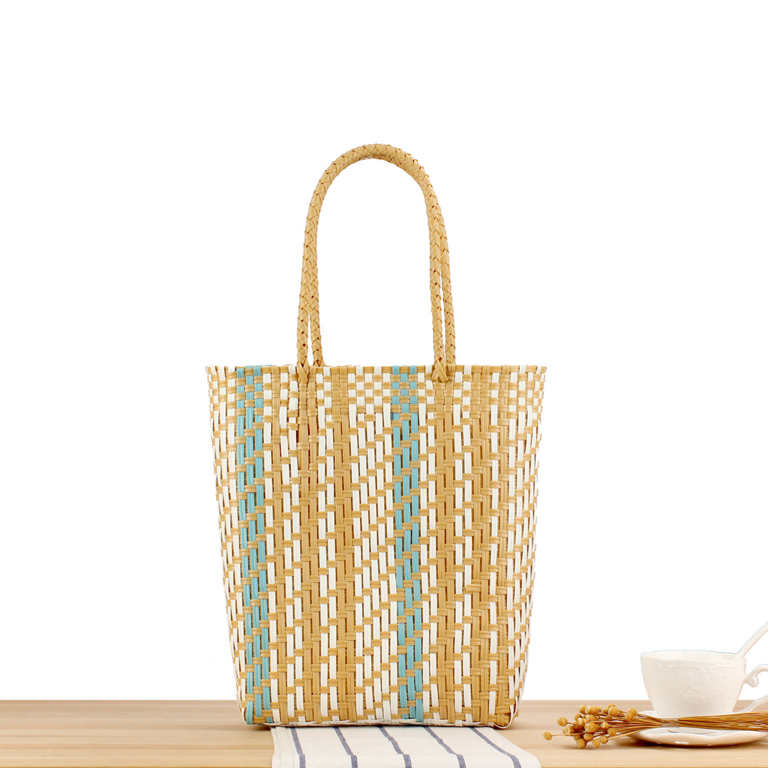 Braided shopper with colorful design Skanto