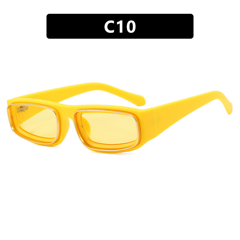 Women's trendy rectangular sunglasses with elegant color play Skanto