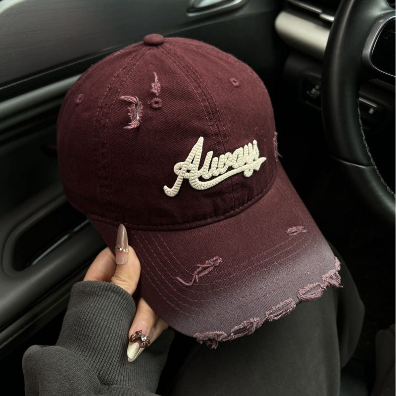 Kvinnenes slitte denim stil baseball cap Skanto