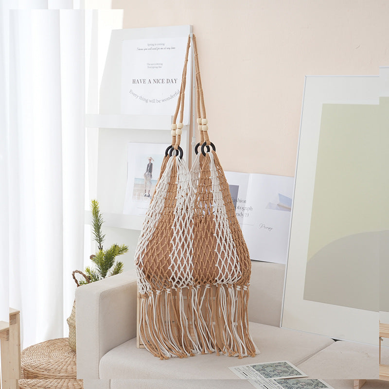Håndlaget makramee bæreveske Skanto