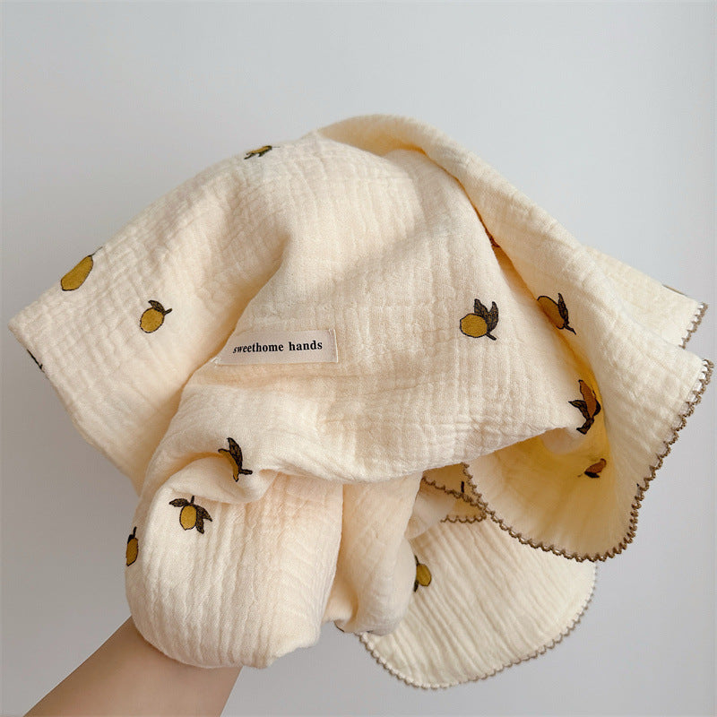 Unisex Cozy Muslin Teppet med Delikat Blomster Mønster Skanto