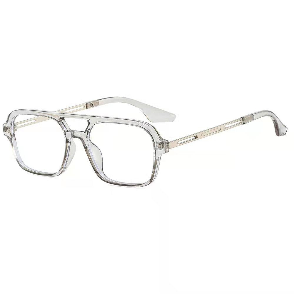 Dame designer solbriller med elegant transparent ramme og gule glass Skanto