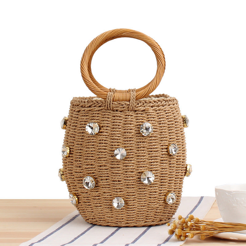 Modern basket bag with sparkling details Skanto