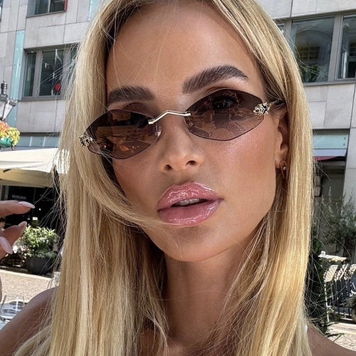 Women's geometric sunglasses with double metal frame and protective lenses Skanto