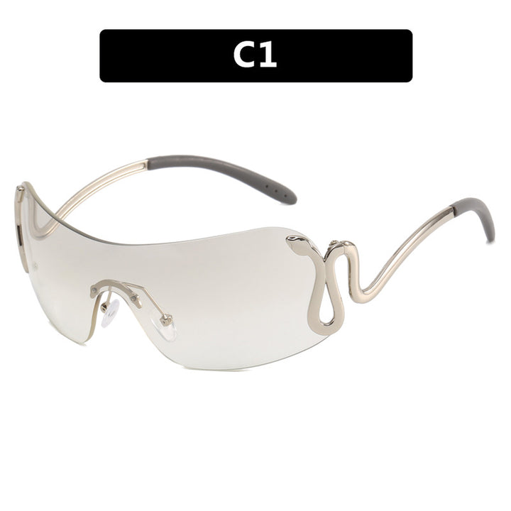 Women's Futuristic Sports Sunglasses with Playful Design Skanto