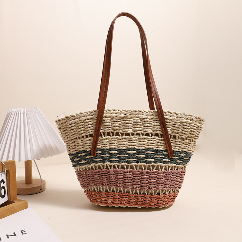 Stylish basket bag with strong leather handles Skanto