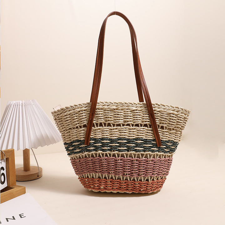Stylish basket bag with strong leather handles Skanto