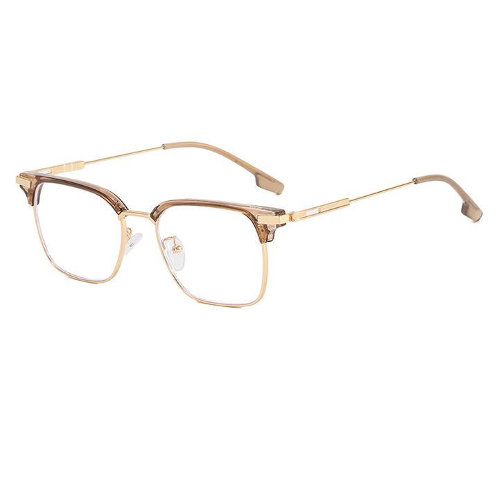 Dame kvadratisk solbrille med lett metallramme og brede stenger Skanto