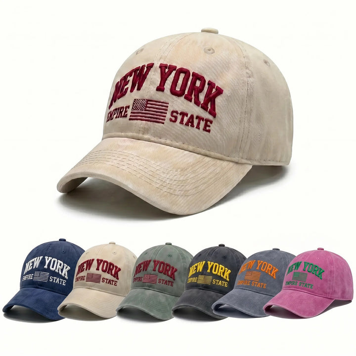 Dame modisk caps med brodert New York motiv Skanto