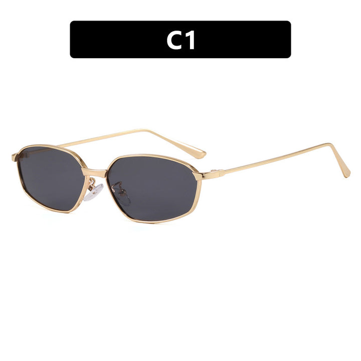Women's Geometric Sunglasses with Protective UV Filter and Minimalist Metal Frame Skanto