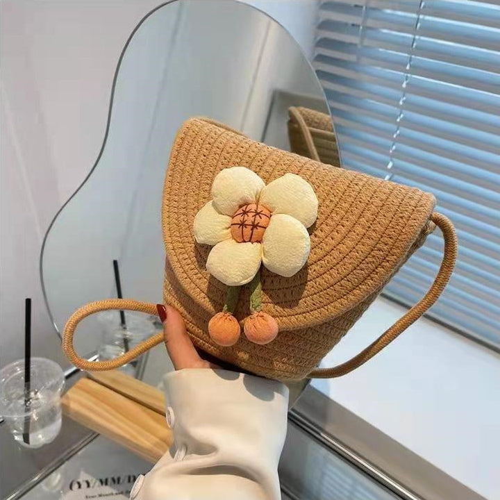 Håndveske med 3D-blomsterapplikasjon Skanto
