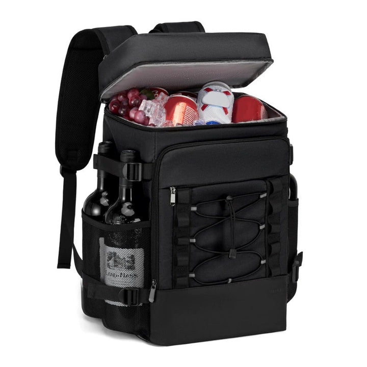 Unisex insulated cooler backpack with large volume, separate bottle holder, and durable base Skanto