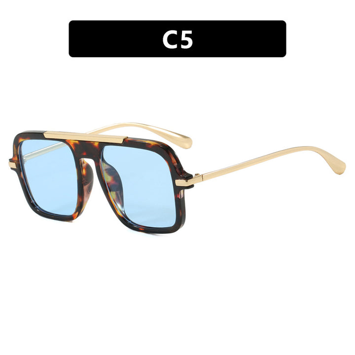 Women's Square Designer Sunglasses with Gold Accents and Protective UV Filter Skanto