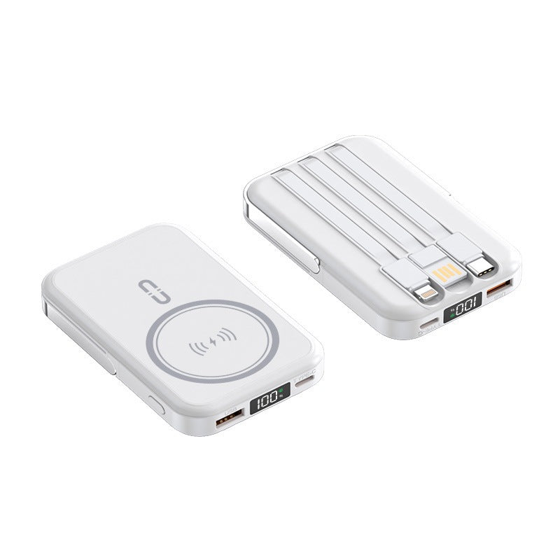 Bærbar induksjons-powerbank med integrert stativ og flere tilkoblinger Skanto