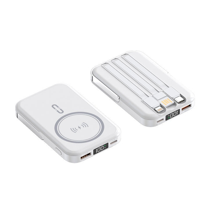 Bærbar induksjons-powerbank med integrert stativ og flere tilkoblinger Skanto