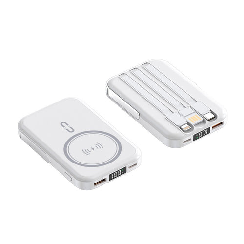 Bærbar induksjons-powerbank med integrert stativ og flere tilkoblinger Skanto