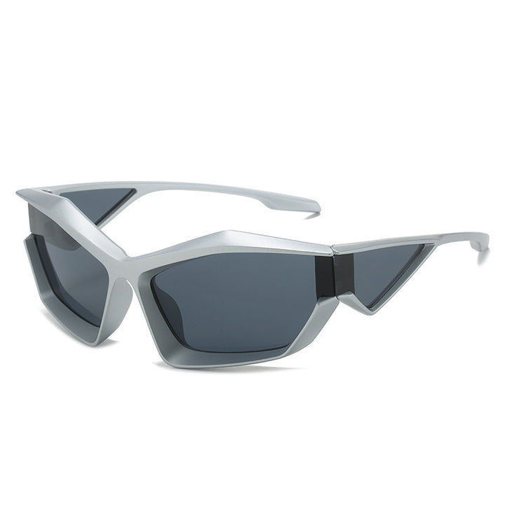Dame sporty performance solbriller med moderne geometrisk ramme Skanto